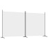 Biombo divisor de 2 paneles de tela blanco 348x180