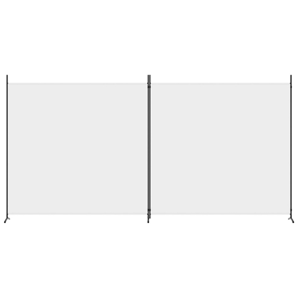 Biombo divisor de 2 paneles de tela blanco 348x180