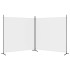 Biombo divisor de 2 paneles de tela blanco 348x180