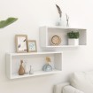 Estante cubo de pared 2 uds madera ingeniería blanco 60x15x23cm