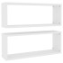 Estante cubo de pared 2 uds madera ingeniería blanco