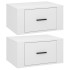 Mesitas de noche de pared 2 uds blanco brillante 50x36x25