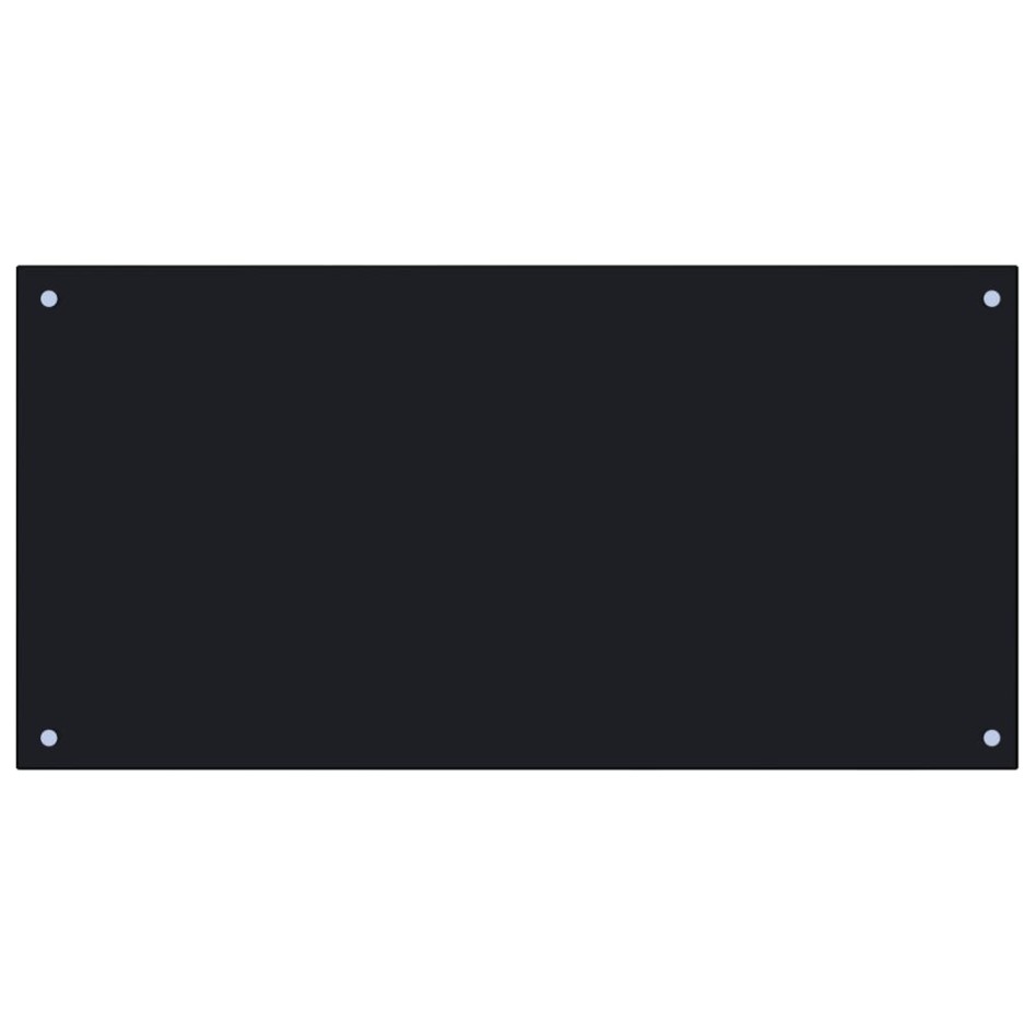 Protección salpicaduras cocina vidrio templado negro 100x50