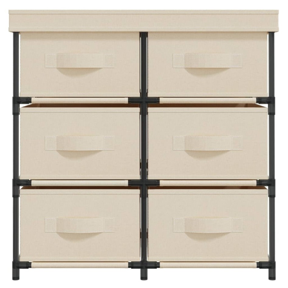 Armario almacenamiento con 6 cajones acero crema 55x29x55