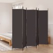 Biombo divisor de 5 paneles de tela marrón 250x200 cm