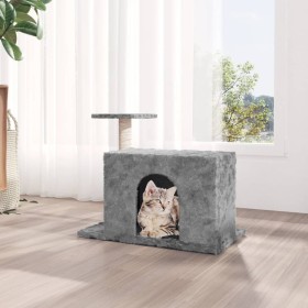 Rascador para gatos con postes de sisal gris claro 51