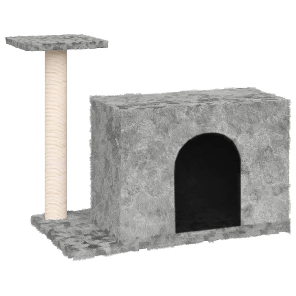 Rascador para gatos con postes de sisal gris claro 51