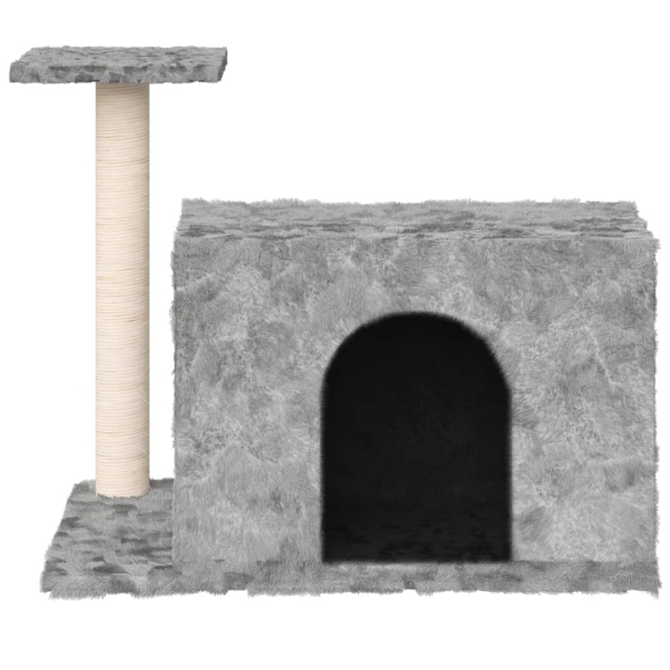 Rascador para gatos con postes de sisal gris claro 51