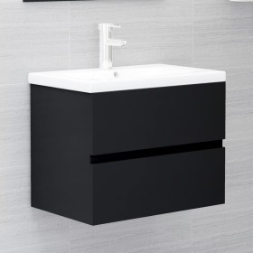 Armario para lavabo madera contrachapada negro 60x38,5x45