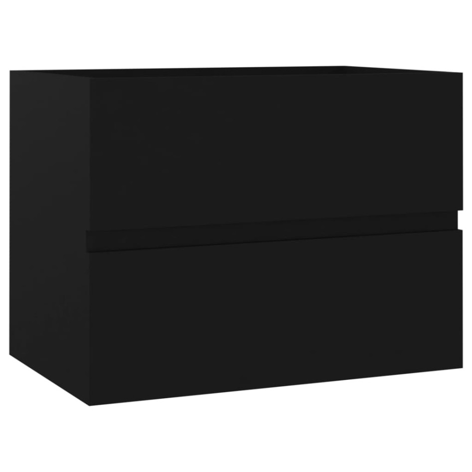 Armario para lavabo madera contrachapada negro 60x38,5x45