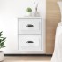 Mesitas de noche de pared 2 uds blanco brillante 41,5x36x53