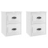 Mesitas de noche de pared 2 uds blanco brillante 41,5x36x53