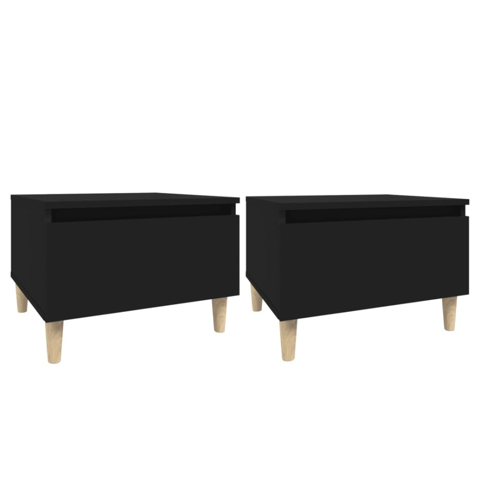 Mesas auxiliares 2 uds madera contrachapada negro 50x46x35