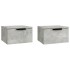 Mesita de noche de pared 2 uds color gris hormigón 34x30x20