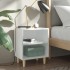 Mesitas de noche patas madera maciza blanca 2 uds 40x30x50