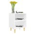 Mesitas de noche patas madera maciza blanca 2 uds 40x30x50