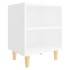 Mesitas de noche patas madera maciza blanca 2 uds 40x30x50