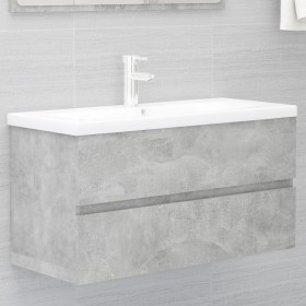 Armario para lavabo contrachapada gris hormigón 90x38,5x45