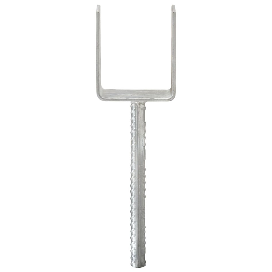 Anclajes de valla 6 uds acero galvanizado plateado 9x6x30