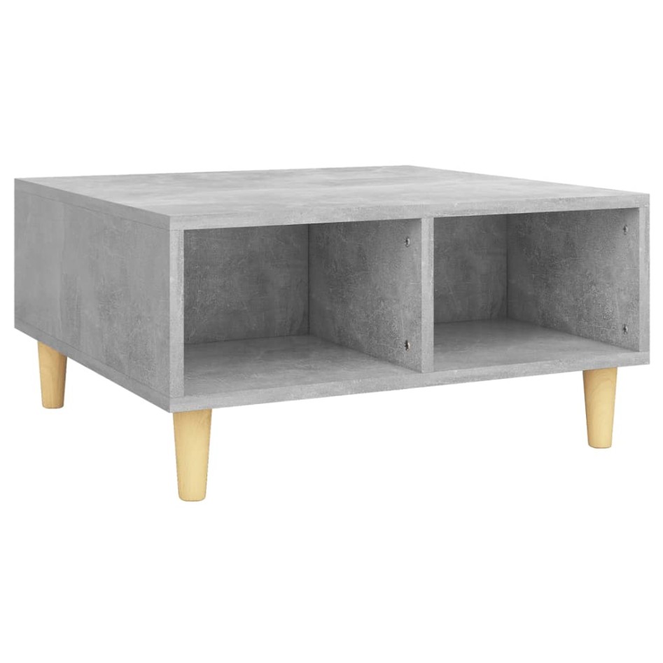 Mesa de centro madera contrachapada gris hormigón 60x60x30