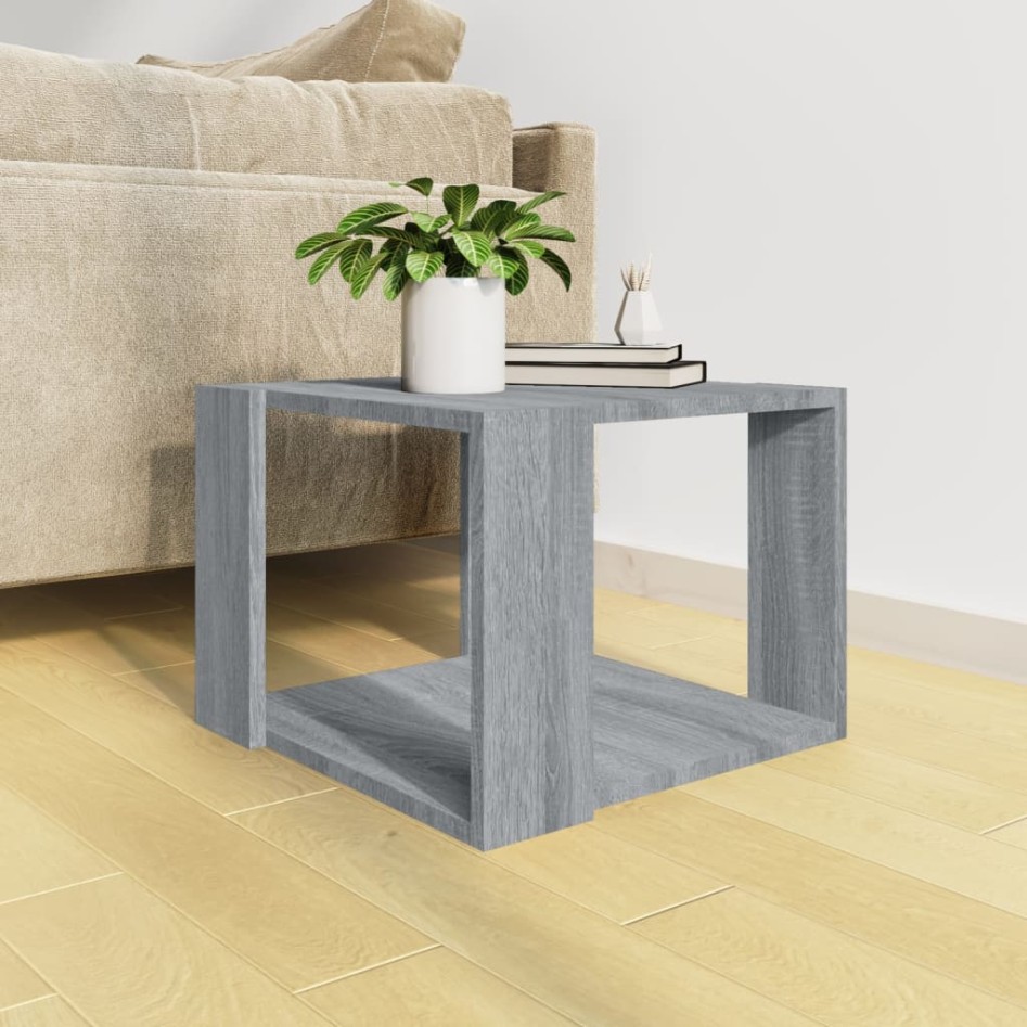 Mesa de centro madera contrachapada gris Sonoma 40x40x30