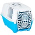 Transportín de mascota blanco azul polipropileno 55x36x36
