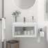 Estructura de lavabo suspendido hierro blanco 59x38x31
