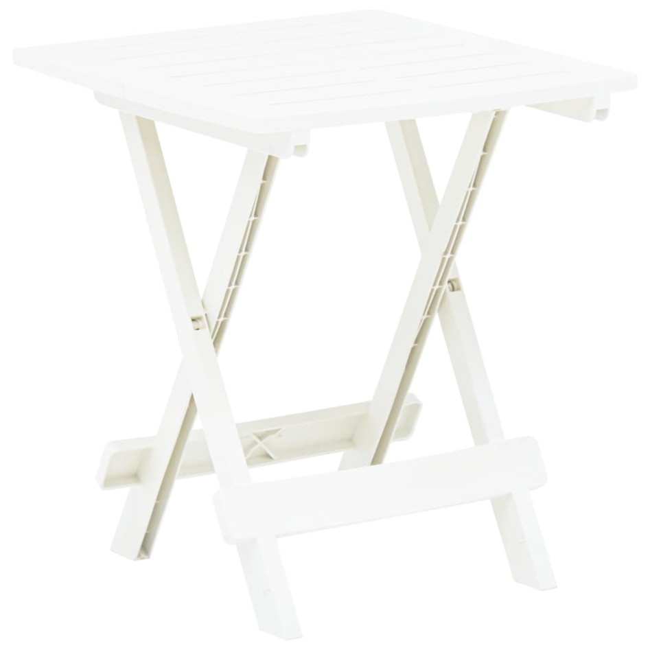 Mesa plegable de jardín plástico blanco 45x43x50