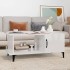 Mesa de centro madera contrachapada blanco brillo 90x50x40