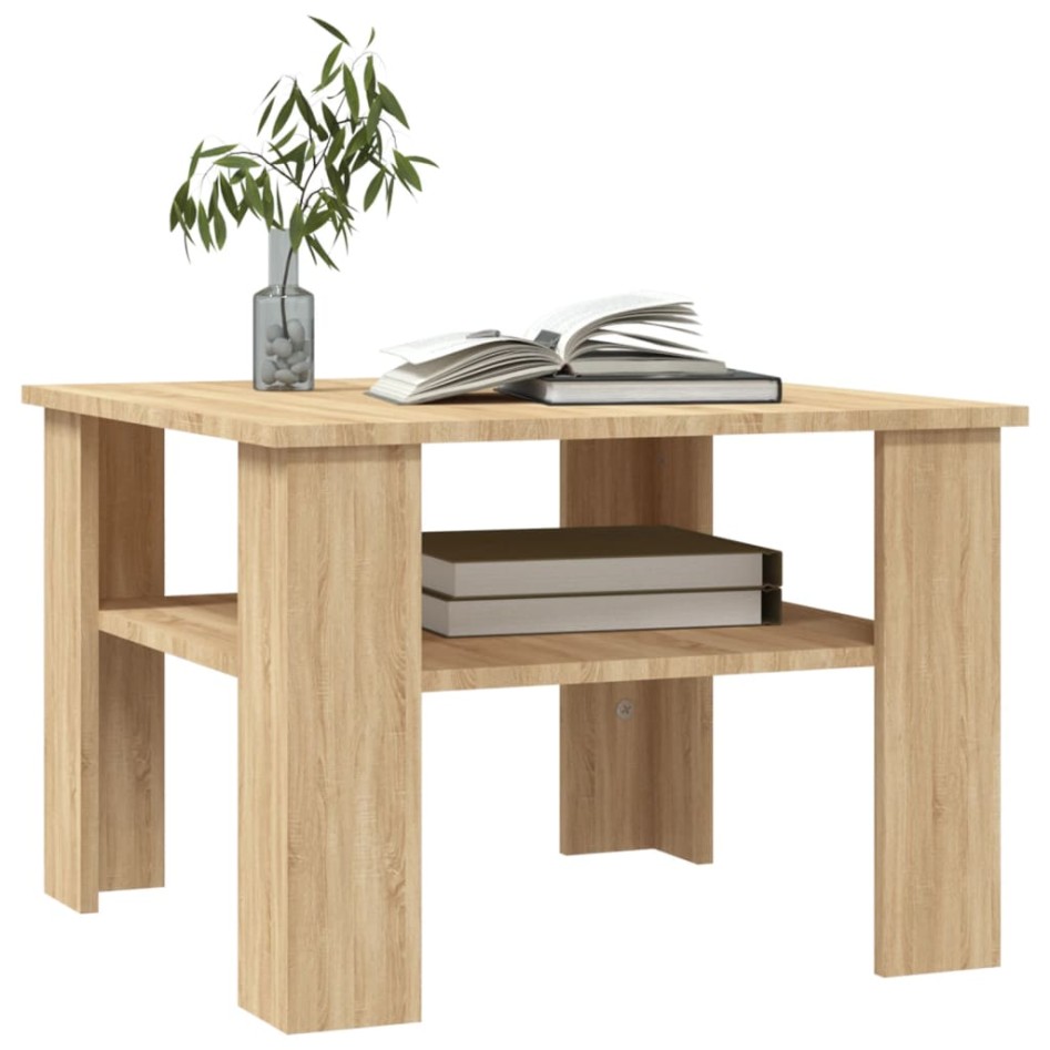 Mesa de centro madera contrachapada roble Sonoma 60x60x42