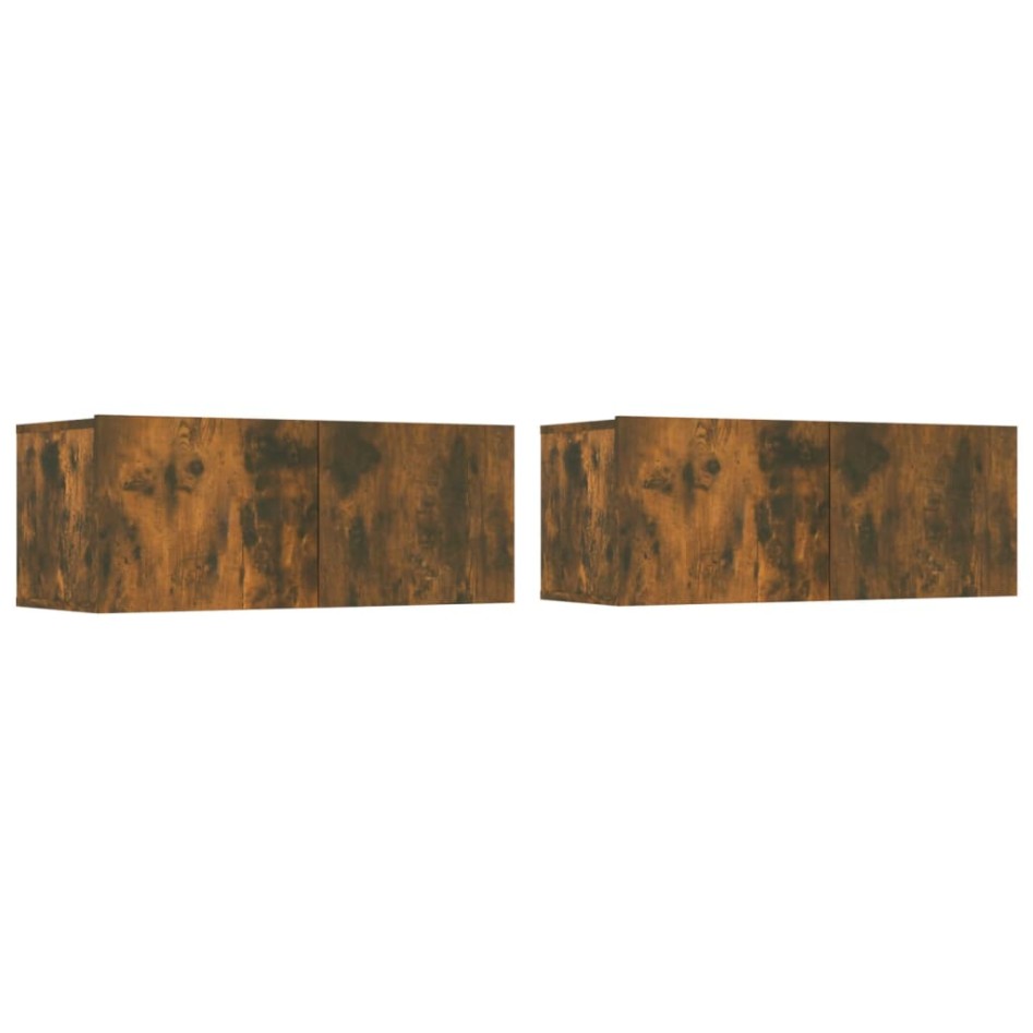 Set de muebles de TV 4 pzas madera contrachapada roble