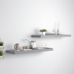 Estantes flotantes de pared 2 uds MDF gris 80x23,5x3,8 cm