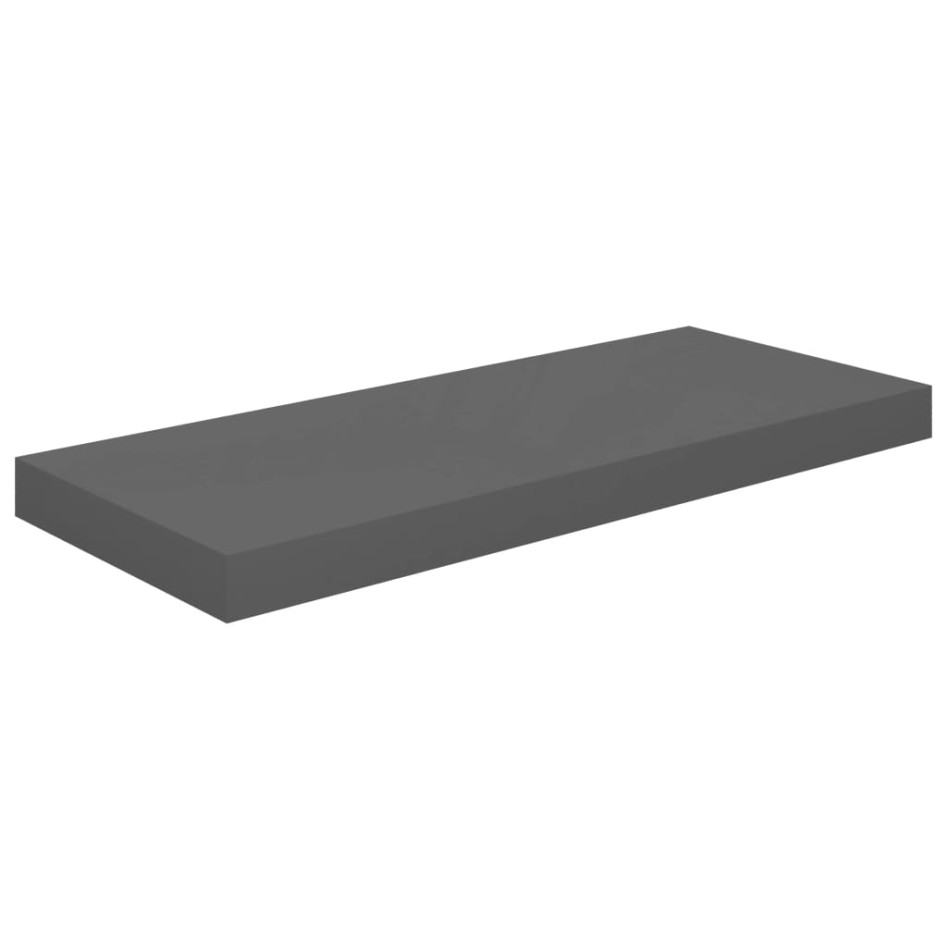 Estantes flotantes de pared 2 uds MDF gris brillo
