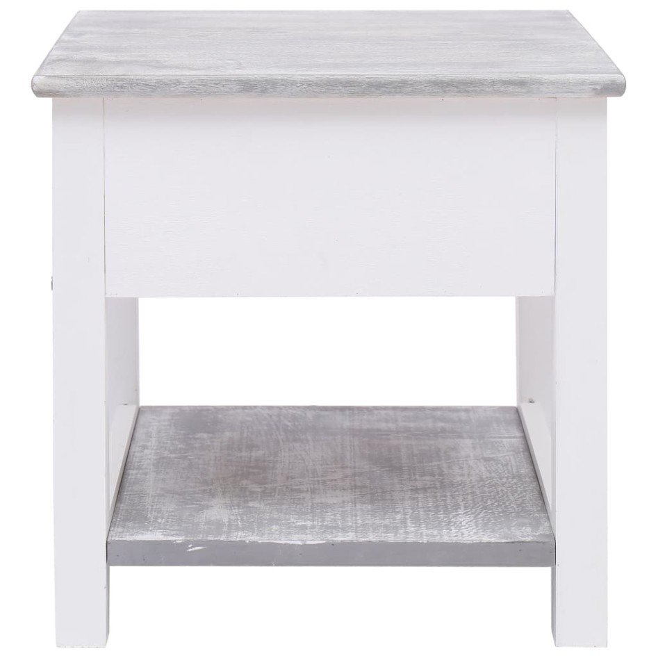 Mesa auxiliar madera de Paulownia gris 40x40x40