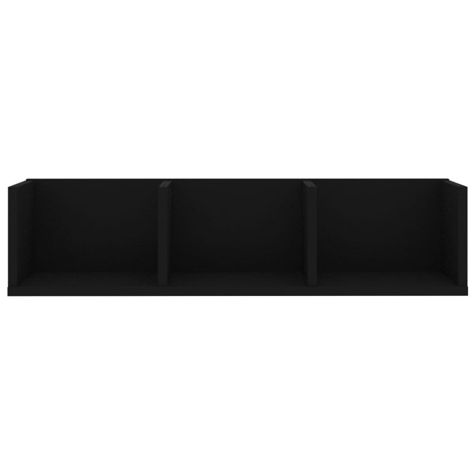 Estante de pared para CD madera contrachapada negro