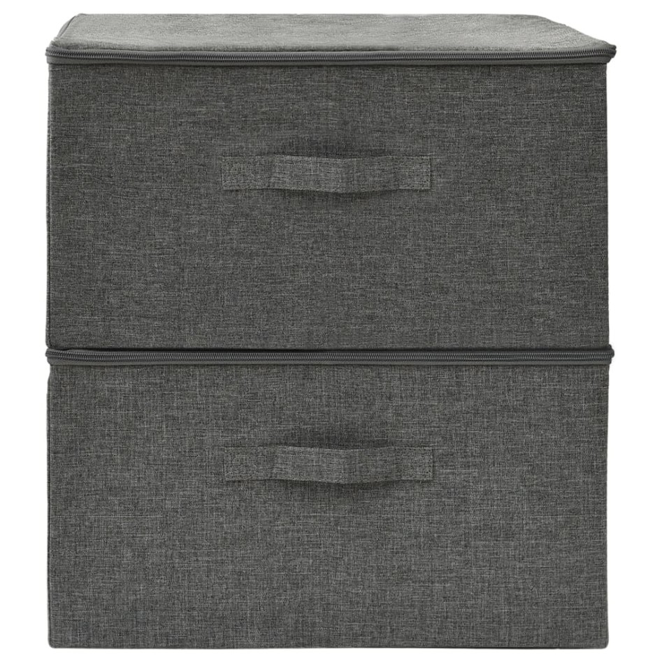 Cajas de almacenaje 2 unidades tela gris antracita 43x34x23