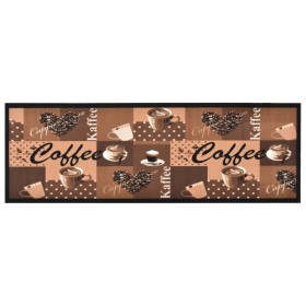 Alfombra de cocina lavable Coffee marrón 60x180