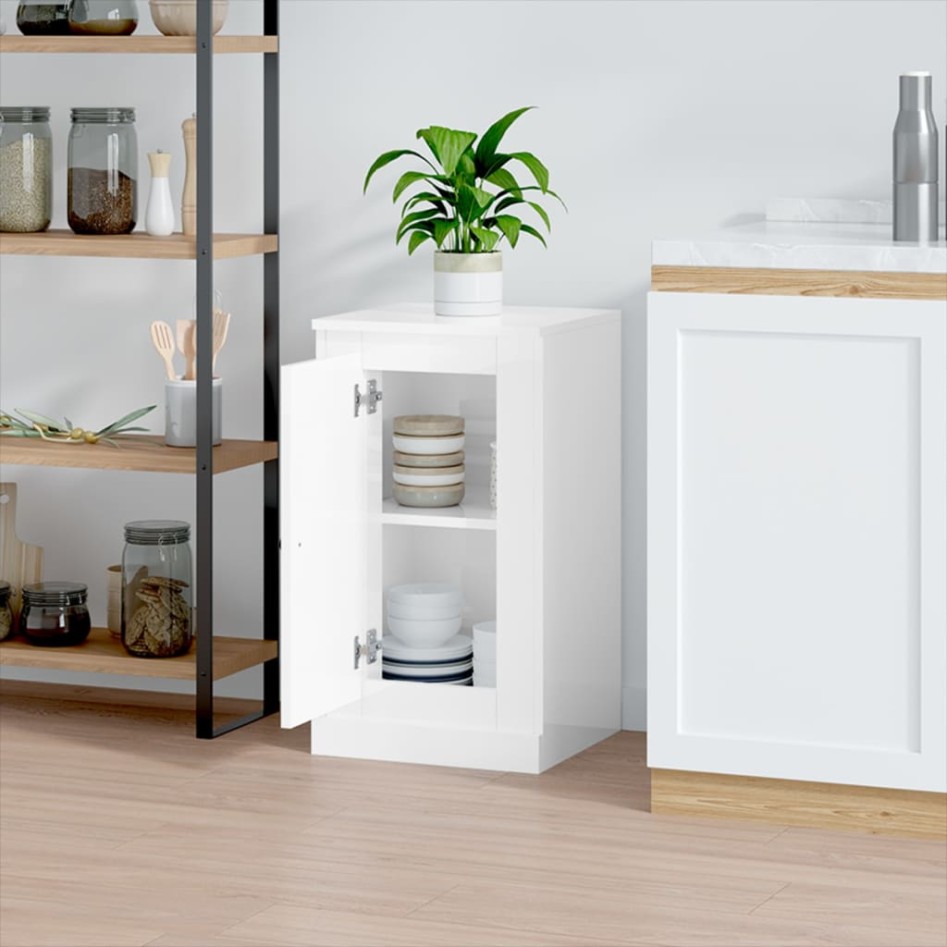 Aparador madera contrachapada blanco brillante