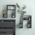 Estantes de pared 2 uds contrachapado gris brillante