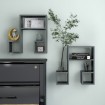 Estantes de pared 2 uds contrachapado gris brillante 50x15x50cm