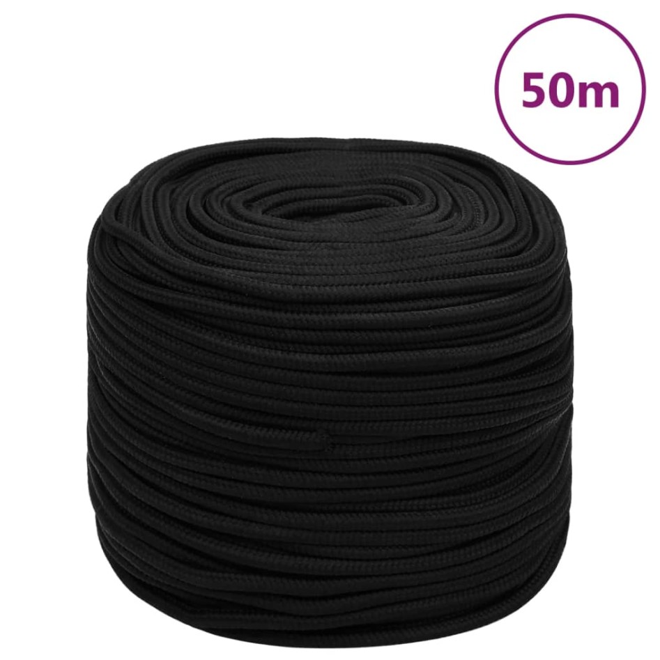 Cuerda de trabajo poliéster negro 10 mm 50