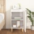 Mesita de noche madera contrachapada blanco brillo 40x35x70