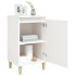 Mesita de noche madera contrachapada blanco brillo 40x35x70