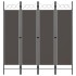 Biombo divisor de 4 paneles gris antracita 160x180