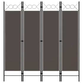 Biombo divisor de 4 paneles gris antracita 160x180