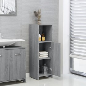 Armario de baño madera contrachapada gris Sonoma 30x30x95