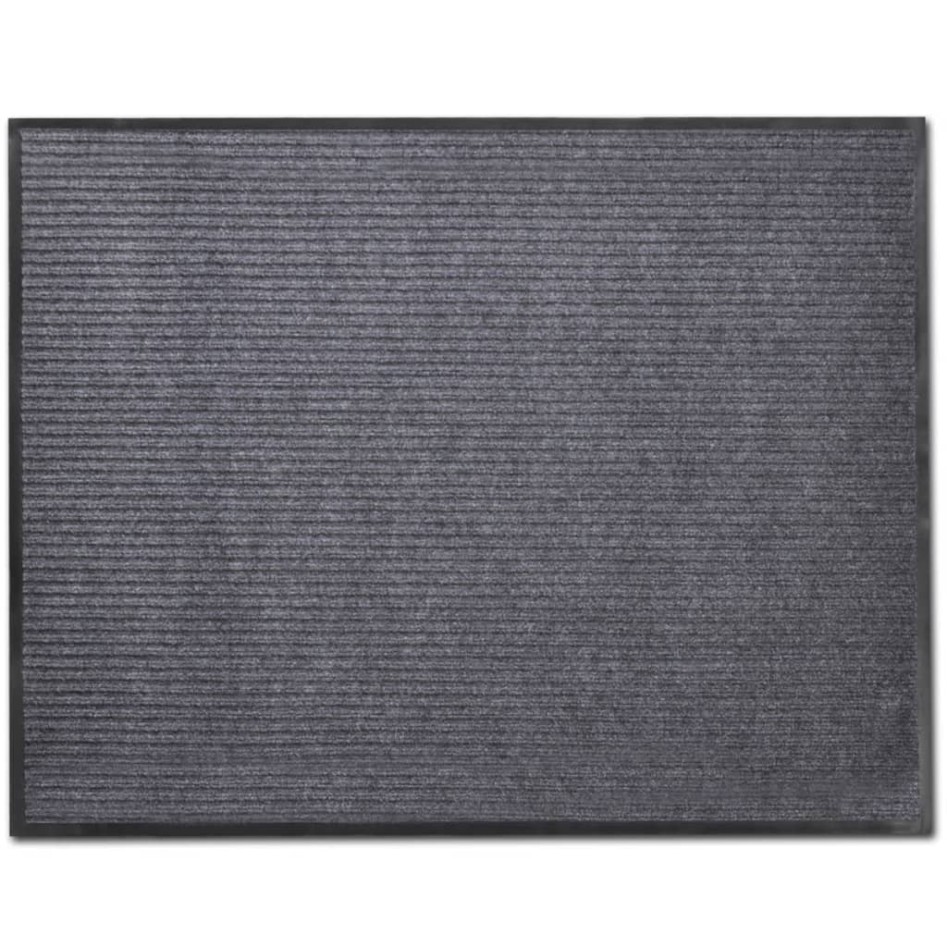Alfombra de entrada de PVC gris, 90 x 150