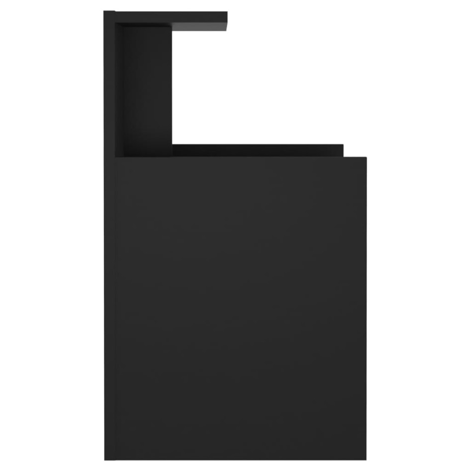 Mesita de noche madera contrachapada negro 40x35x60