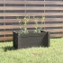 Jardinera de madera maciza de pino gris 60x31x31