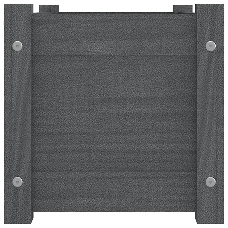 Jardinera de madera maciza de pino gris 60x31x31